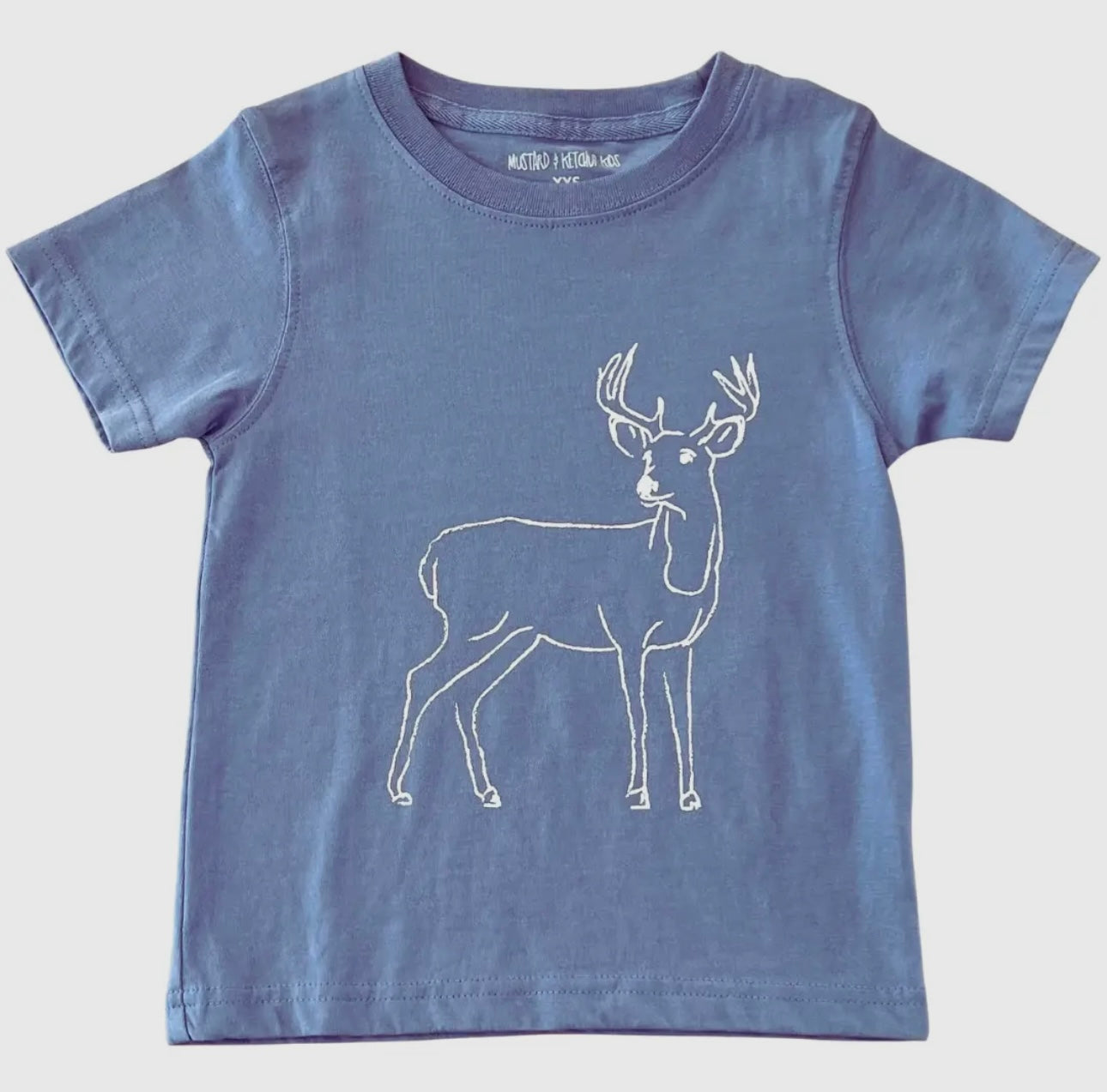 “Antlered Nightfall” Blue Short-Sleeve